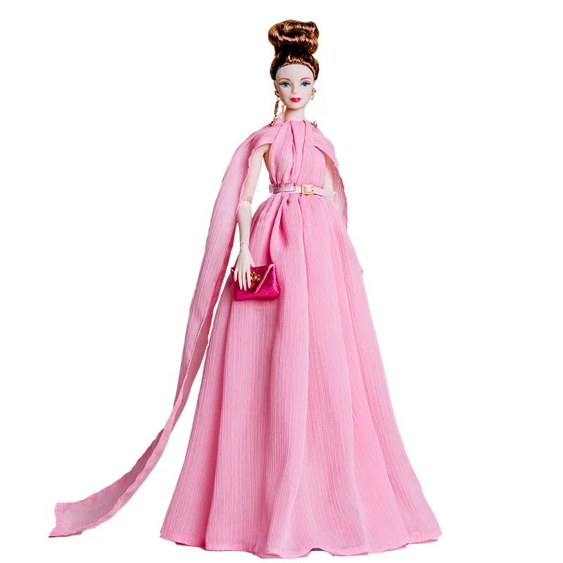 32cm Supermodel Doll Clothes Suit European Fashion Pink Long Gown Exquisite Accessories Set DIY Toy Limited Collection Girl Gift