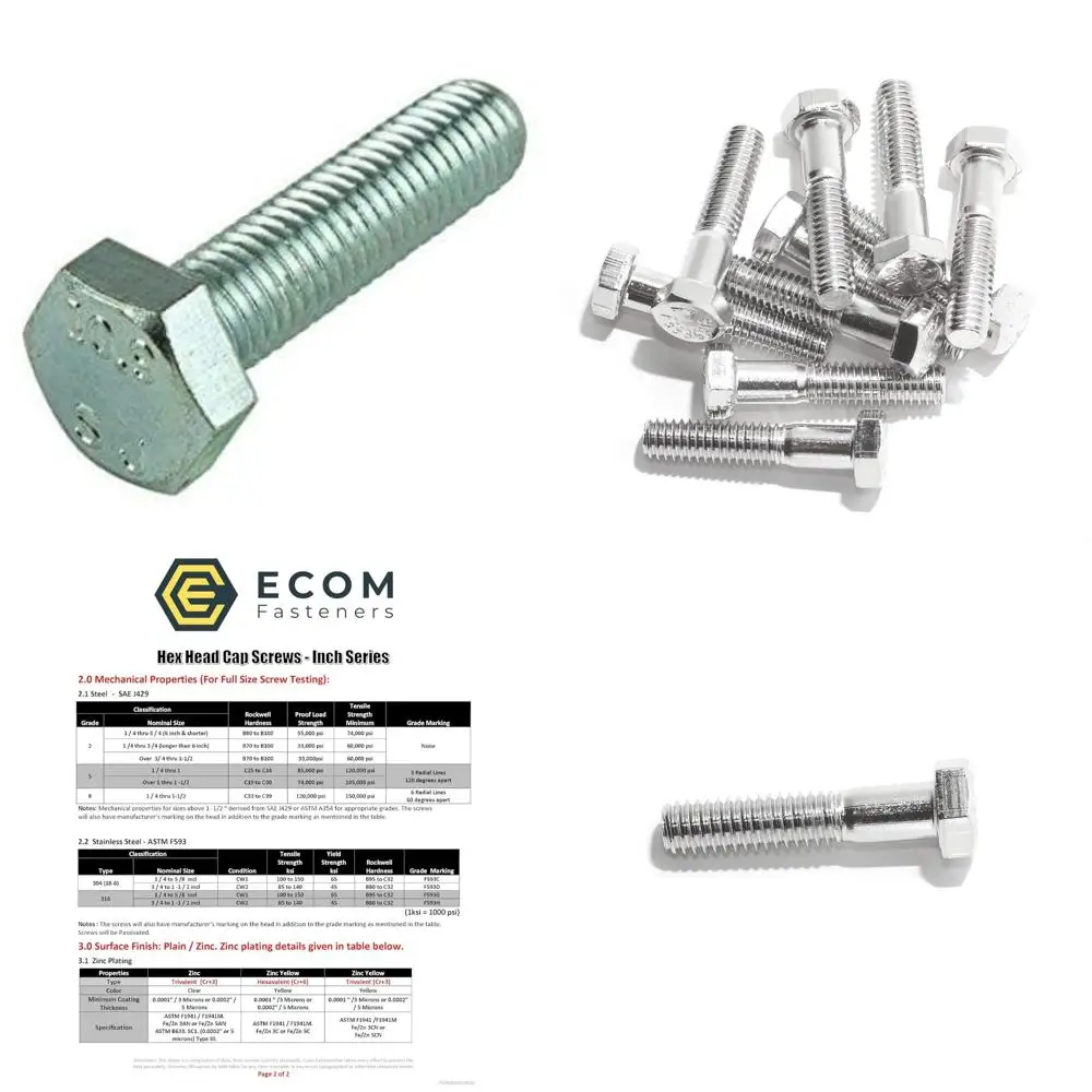 

Zinc-Plated Metric Class 8.8 Fully Threaded Hex Cap Screws M8-1.25 x 35mm, Coarse Thread, DIN 933, 1000 Pieces
