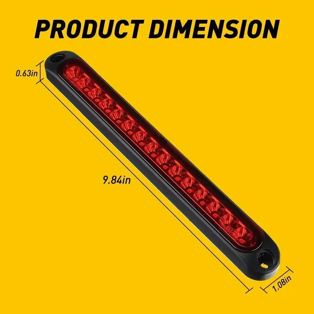 12V 15LED Taillights Car 24v Truck RV Van Bus Rear Tail Trailer Lights Car Truck Trailer Bus Stop Rear Tail Brake Light Bar Red