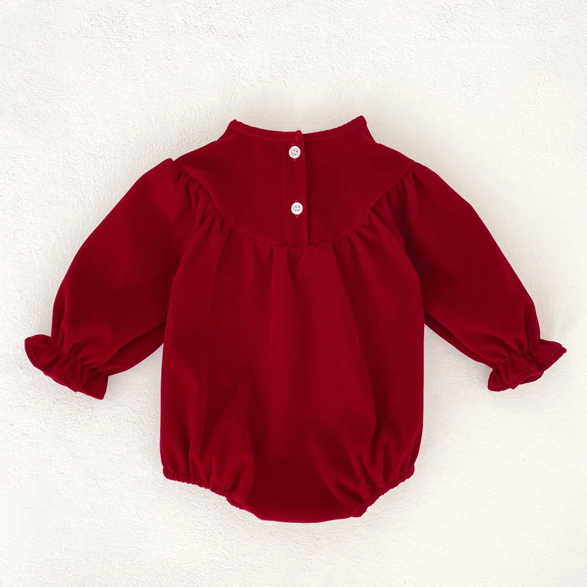 2023 Weihnachten 0-24 M Baby Mädchen Overall Casual Bogen Gestickte Lange Ärmel Neugeborenen Strampler Weihnachten Party Kleinkind nette Kleidung – Detail 9