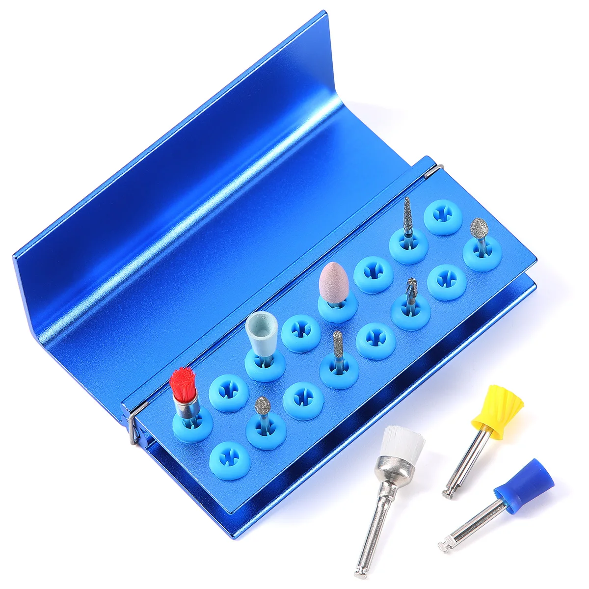 AZDENT Dental Bur Box Bohrerhalter mit 16 Löchern und Silikon für FG RA Bohrer, Zahnmedizinische Instrumente – Detail 8
