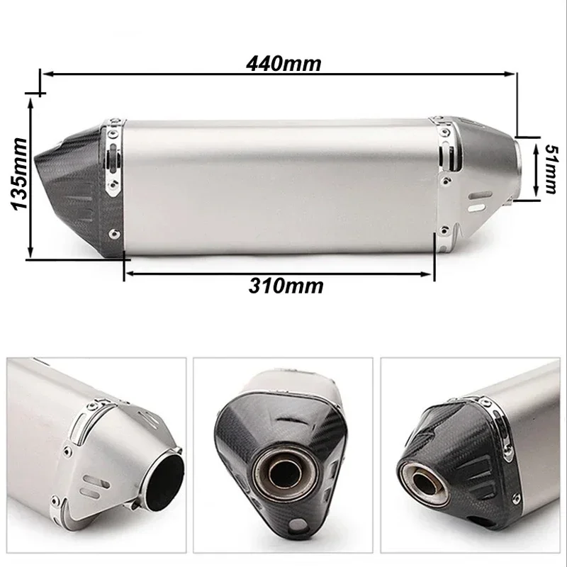 Universal Yoshimura Motorcycle Exhaust Muffler 36mm 51mm Escape Moto For Z250 300/R3/25 R6 MT07 MT09 R3 With DB Killer Removable