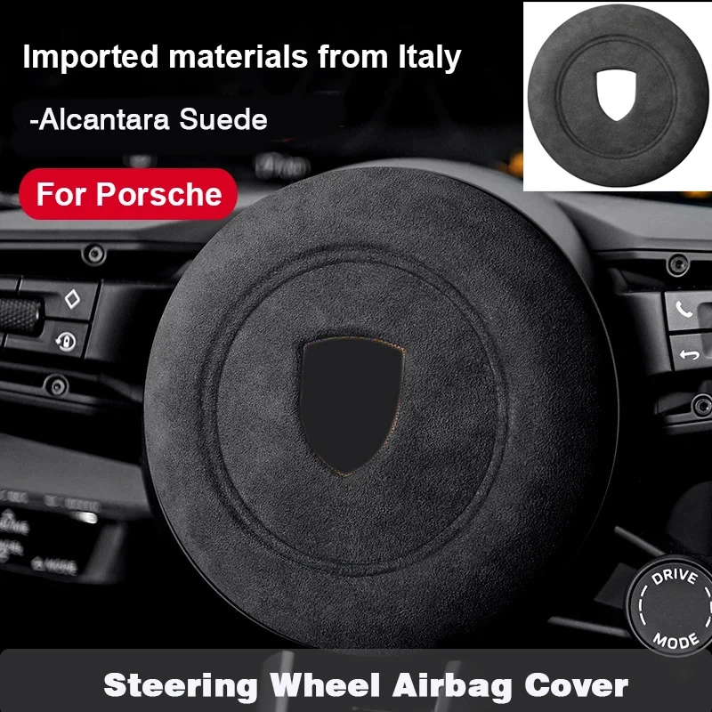

Alcantara Suede Car Styling Steering Wheel Center Label Airbag Cover Sticker Decals Interior For Porsche Panamera Cayenne