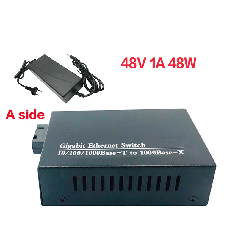 POE switch Gigabit Ethernet switch media converter Fiber Optische UPlink Poort 10/100/1000M 65W 52V1.25A