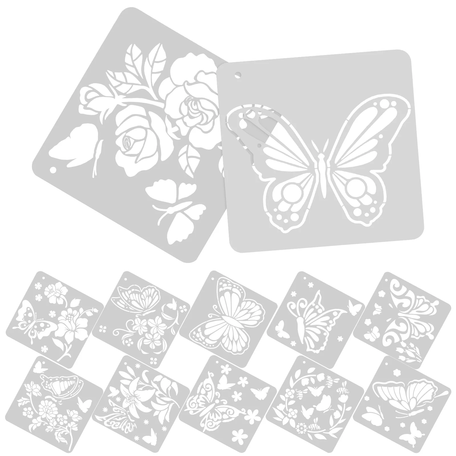 12 Sheets Crafts Stencils Painting Template Templates for DIY Butterfly Drawing Child