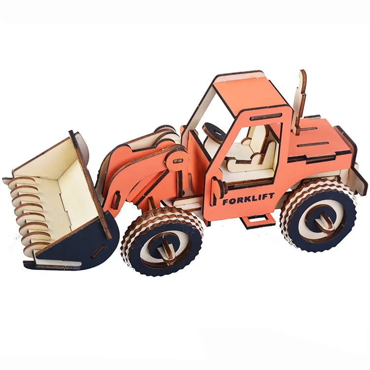 3D Laser Cutting Wooden Puzzle Vehicle Traffic Car DIY Handcraft Educational Toys Assembly Kits Desk Decoration for Children Kid