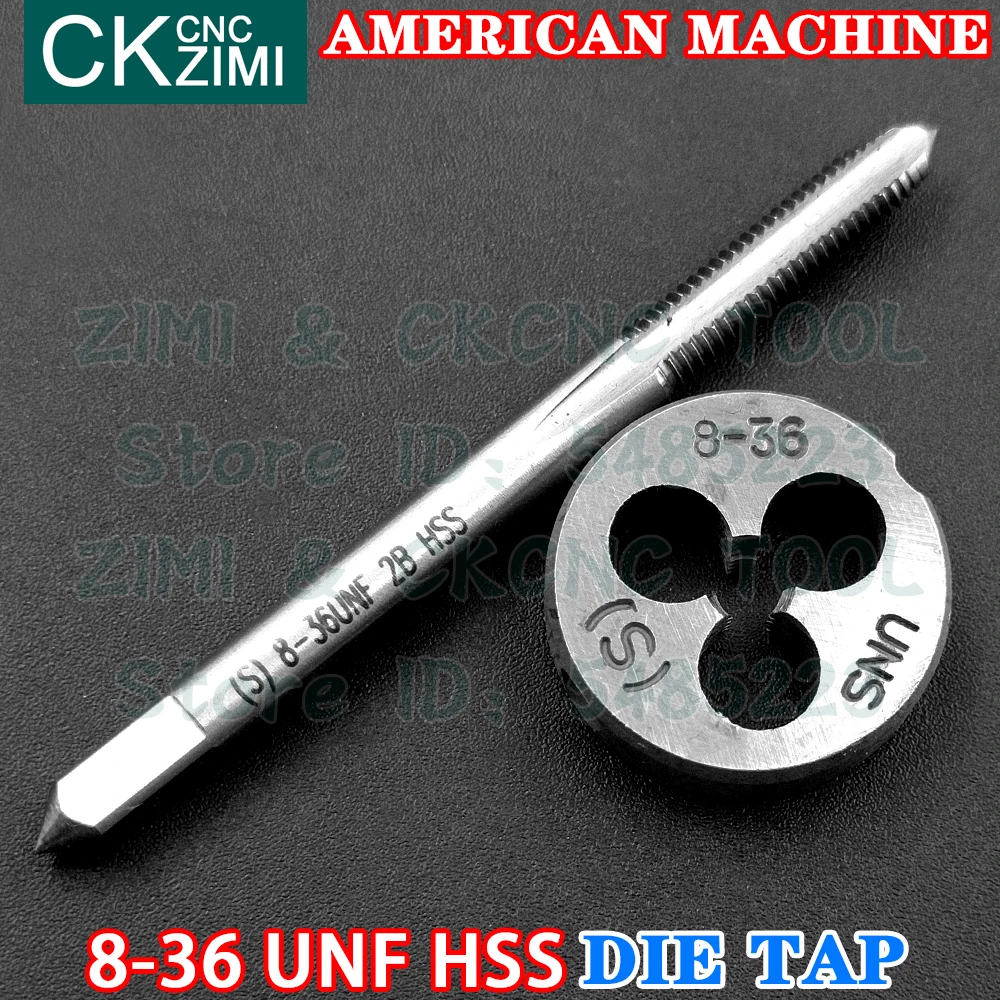 8-36UNF 8-36 UNC UNS HSS Lurus Menangani Mesin Standar Amerika Mati Tekan Kecepatan Tinggi Kawat Baja Penyadapan Bor Bulat Mati Logam