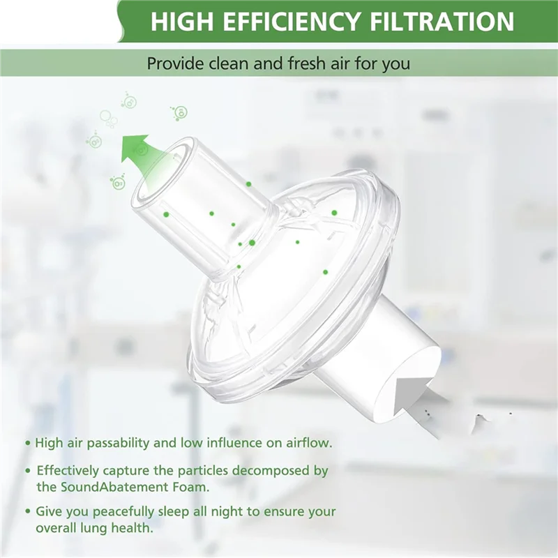 A74G-مرشح مضمن عالمي لآلات CPAP وBipap، لآلات الأنابيب Dreamstation وResmed 22 مم 18 عبوة