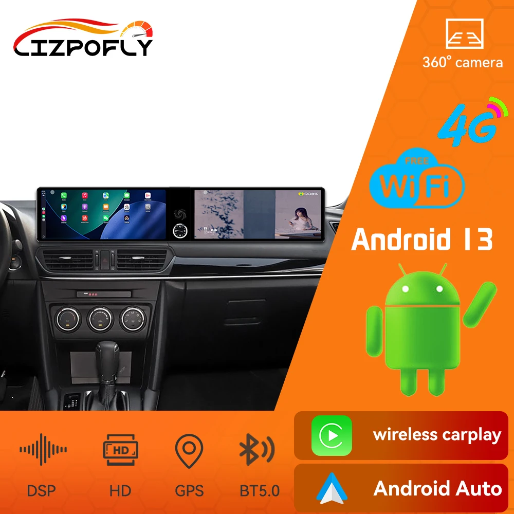 

Dual 12.3 Inch Screen Car Radio For Mazda CX-4 2016-2021 CarPlay Android Multimedia Video Player Car GPS Navigation Stereo WIFI