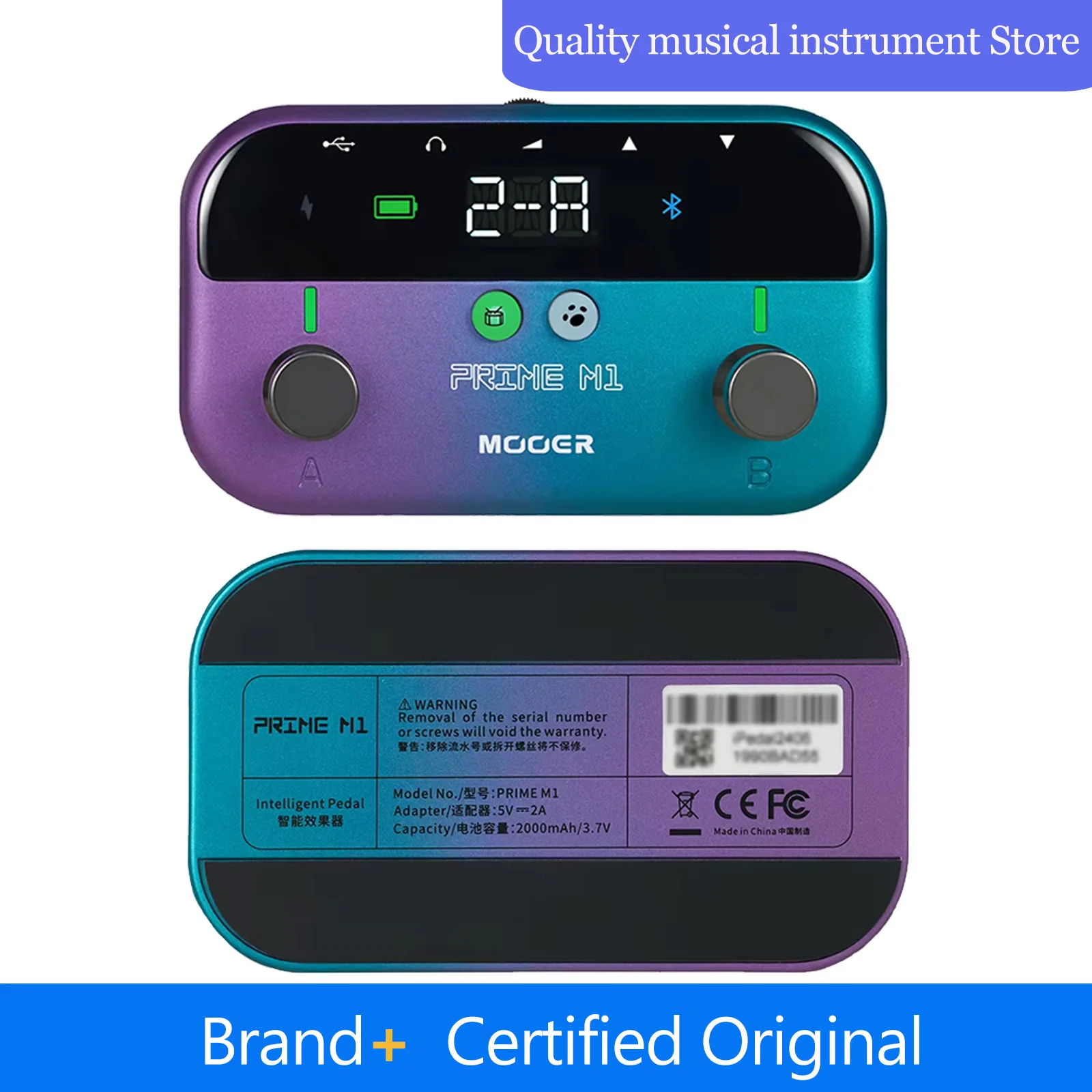 

Mooer Prime M1 Multifx-149 Guitar Fx Looper Mini Bluetooth App Editing - Songwriting Studio In A Pedal 40 Drum Machines + 80S