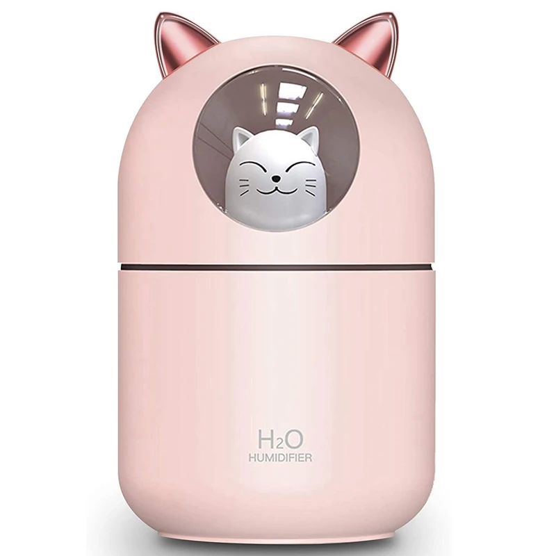 

HOT！-Cute Cat Cool Mist Humidifier For Home,Cat Night Light Essential Pure Air For Baby Room,Easy Clean Quiet Operation