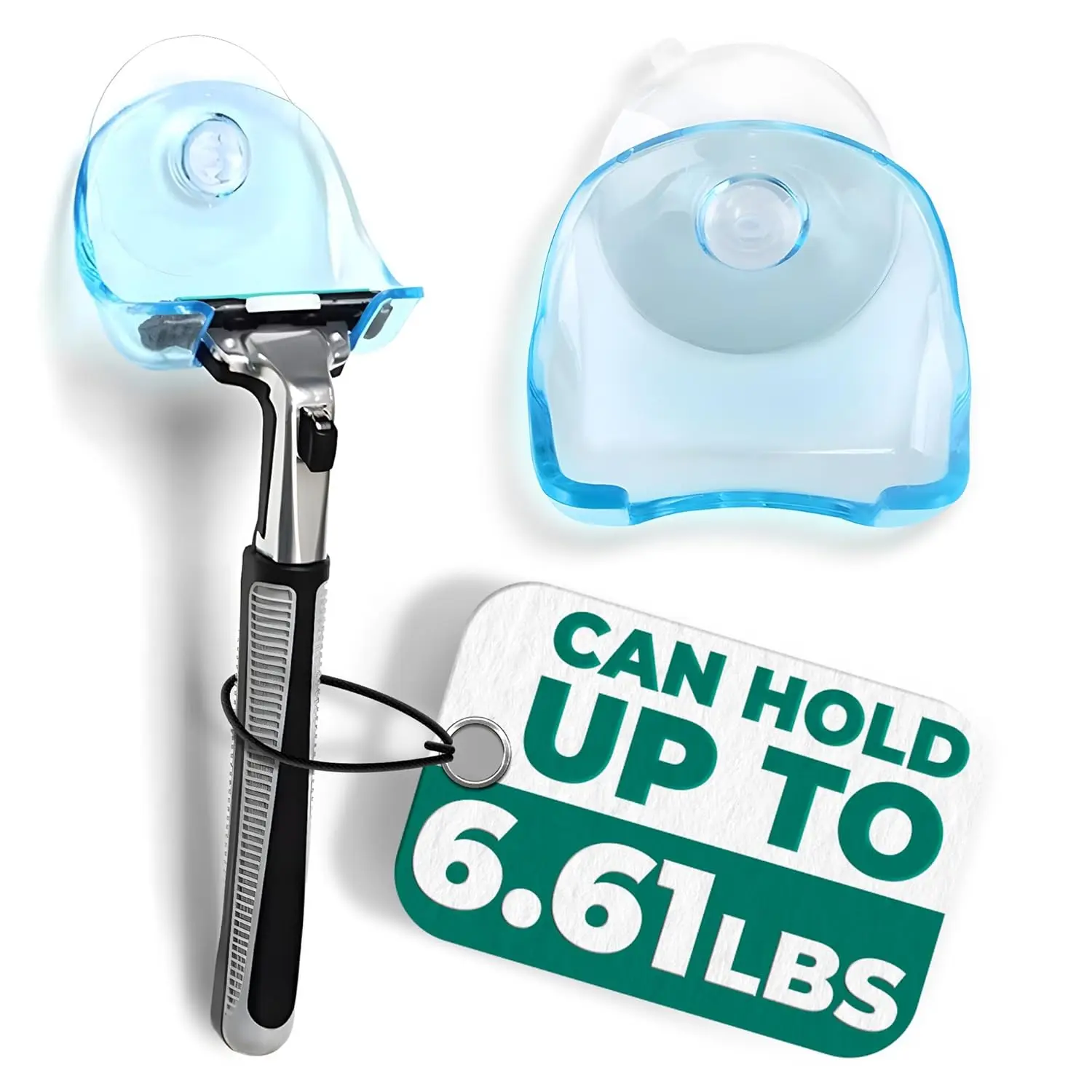 

Holder for Shower Wall | Clear Shaver Hook With Suction Grips for Storage | Transparent Holder for Men and Women