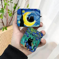 Vincent Van Gogh's Black Cat AirPods Case Black Wireless Bluetooth Earphone Case for Apple Airpods 1 2 3 Pro 2 Protective Case