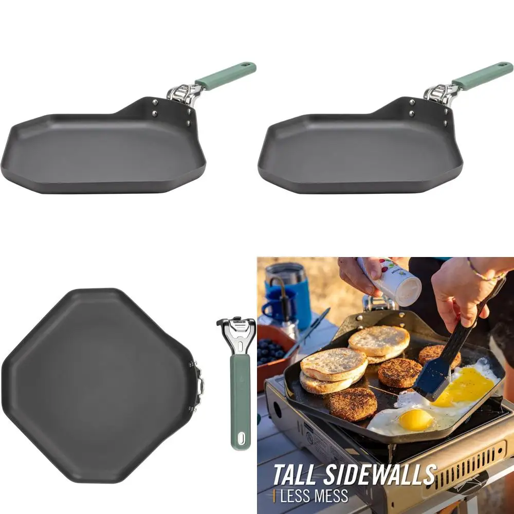 

Portable Nonstick Outdoor Camping Griddle - Premium Cookware with Detachable Handle