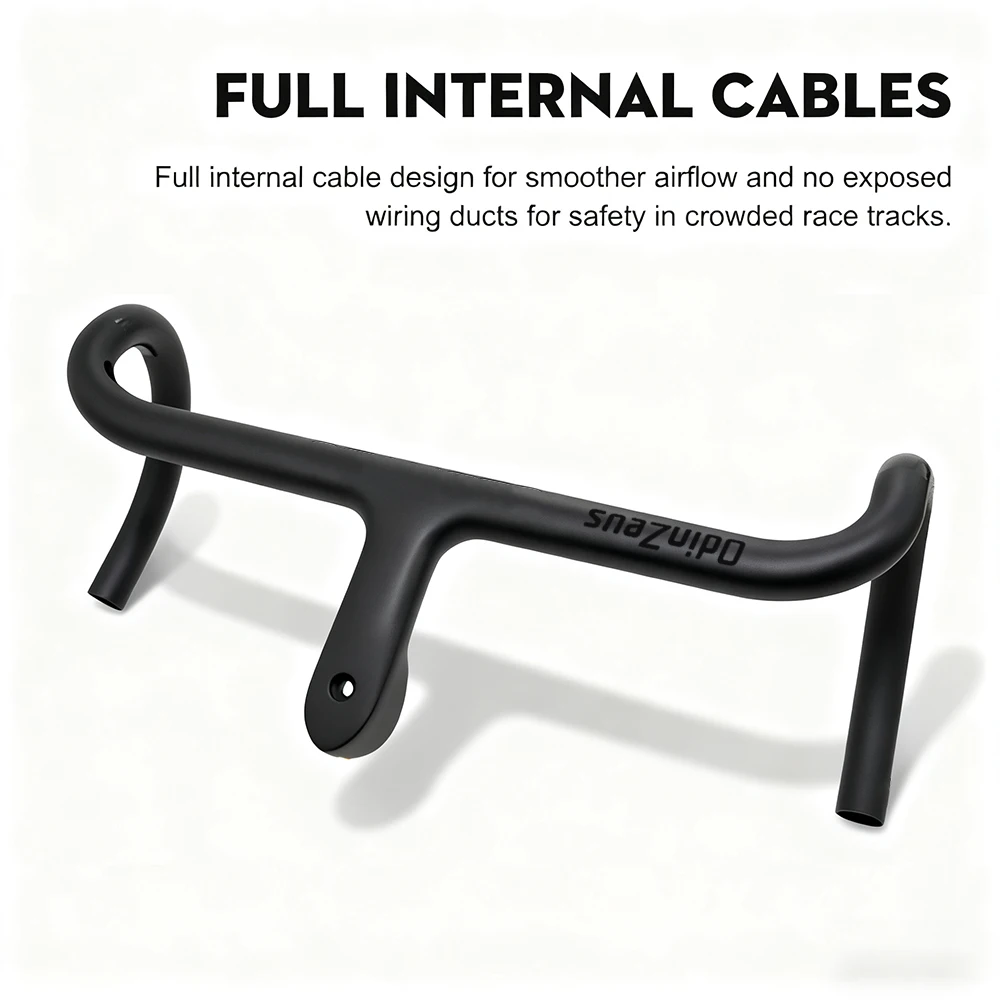 

266g lightweight carbon fiber road bike handlebar, OdinZeus, built-in wiring finish bicycle handlebar with computer bracket