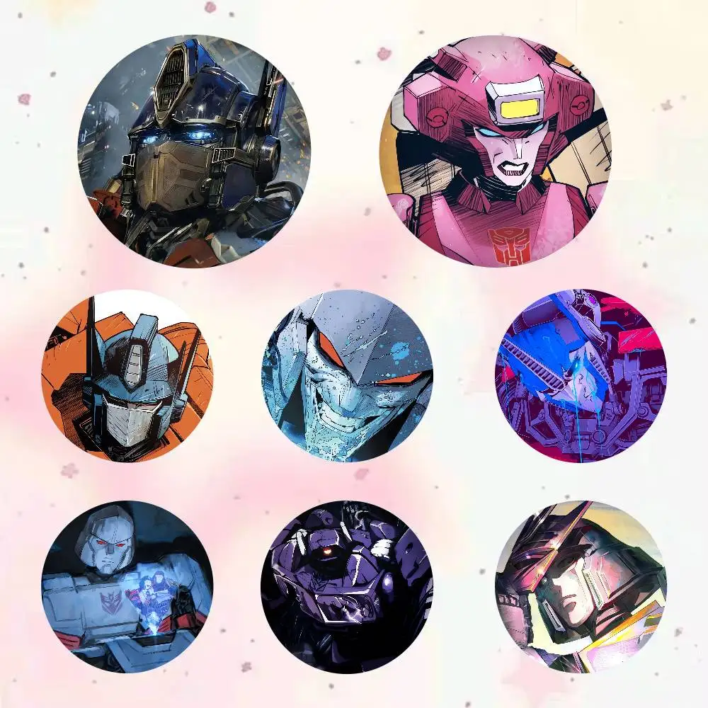 Anime Transformers Cute Anime Figure Icon Badge Handmade Tinplate Brooch For Backpack Clothes Chest Ornament Gifts