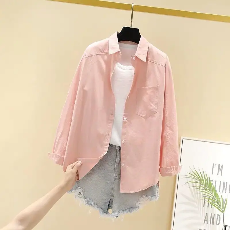 

Women Clothing Office Lady Simplicity Elegant Trend Buttons Solid Color Long Sleeve Comfortable Leisure Loose Skin Friendly Easy