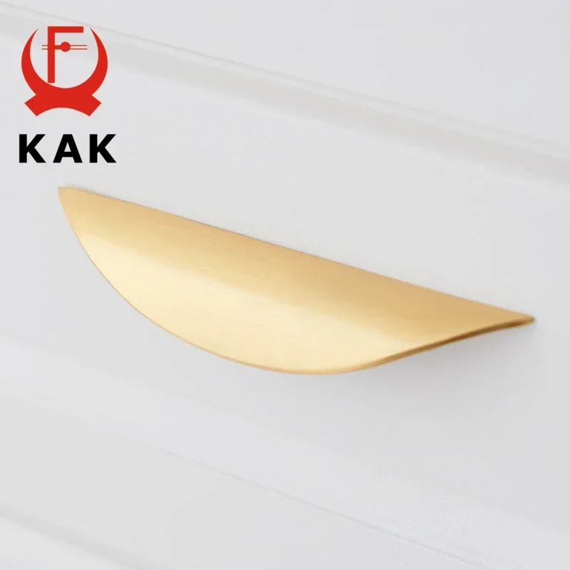 KAK Copper Gold Cabinet Handles Drawer Knobs Black Kitchen Handles Cupboard Door Pulls Half Moon Furniture Handle Door Hardware