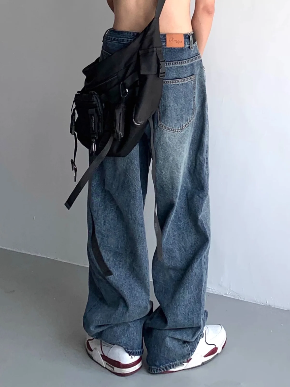 

Waed Vintage Jeans Loose Straight Leg Casual Long Trousers for Men And Women Autumn Trendy Hip Hop Street Dance Loose Fit