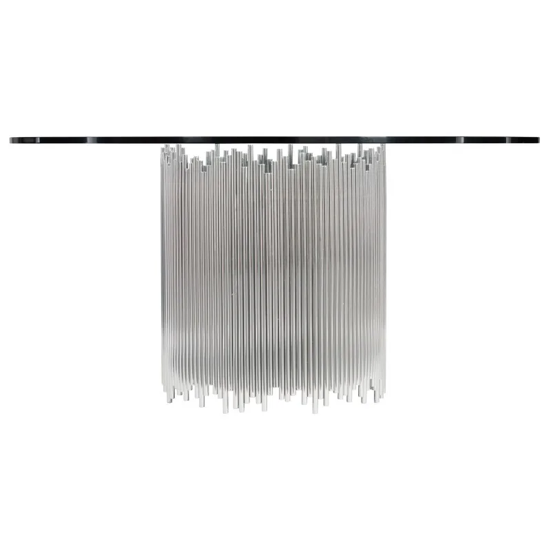

American modern light luxury stainless steel dining table high-end dining table
