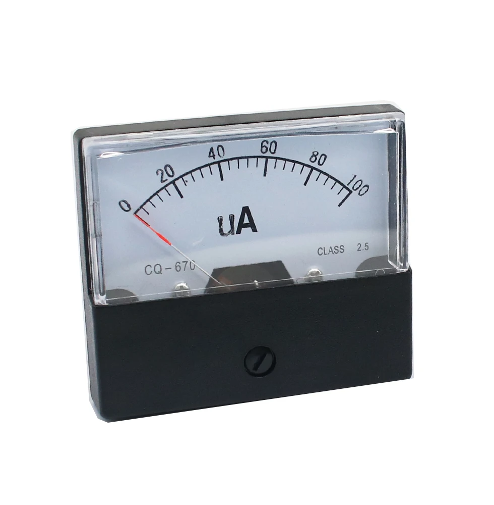 DH-670 uA Analog Microammeter Panel Ampere Meter Current Meter Current Tester DC 50uA 100uA 200uA 300uA 500uA 1000uA