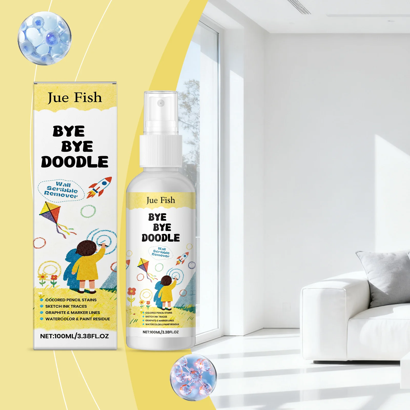 

Wall Repair Spray Powerful Effortless Remove Wall Spots Ink Graffitis Non-corrosive Multi-purpose Wall Graffitis Cleaning Agent