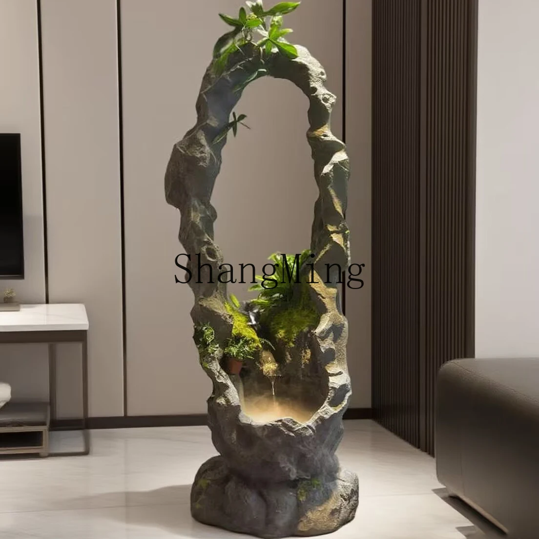 CL new Chinese style imitation stone flowing water  circulating water floor fountain lucky housewarming gift