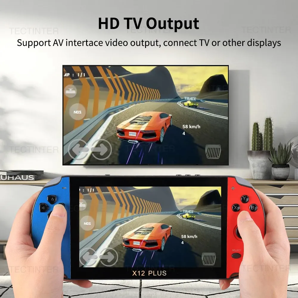 X7/X12 Plus Lettore di giochi portatile retrò 10000 giochi integrati Gioco classico Console portatile Console per videogiochi audio Uscita AV