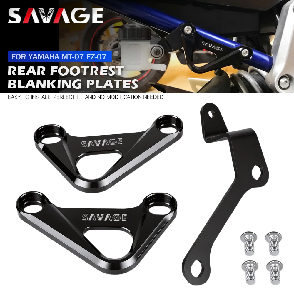 MT07 Rear Footrest Blanking Plates For YAMAHA MT-07 Y-AMT FZ-07 MT 07 2014-2026 Motorcycle Racing Hook Foot Rest Foot Peg Pedals