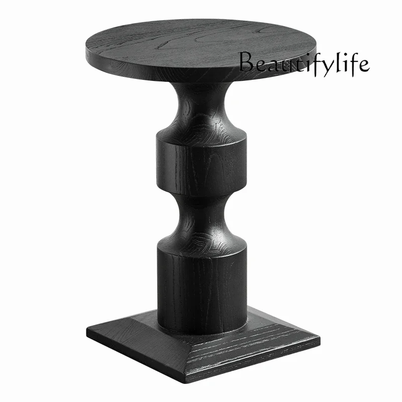 

Nordic Simple round Solid Wood Coffee Table Coffee Table Mid-Ancient Retro Designer Corner Tea Table