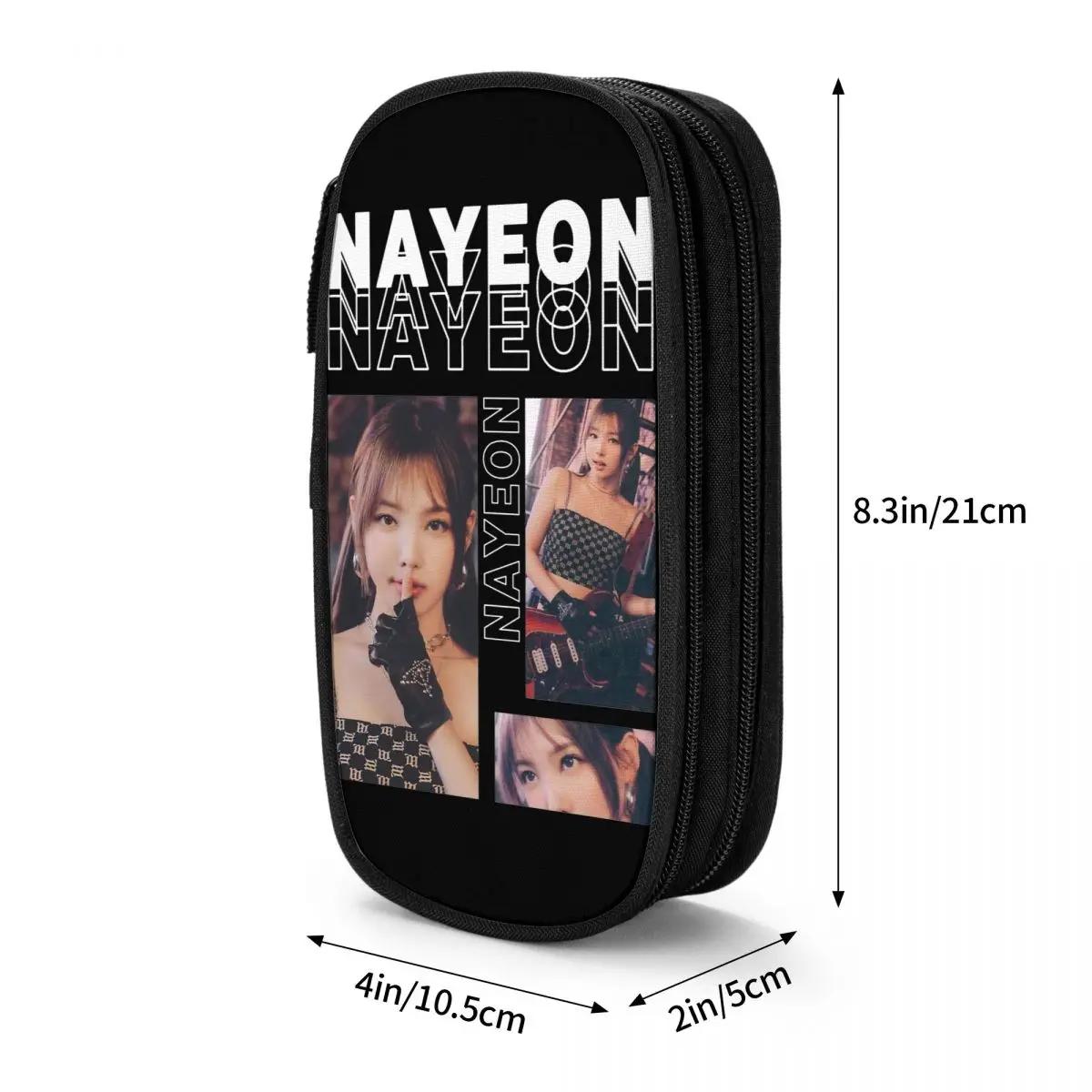 Large-capacity Pencil Case Im Nayeon Kpop Twice Once Merch Double Layer Pencil Case Stationery Girl Make Up Bag Perfect Gifts