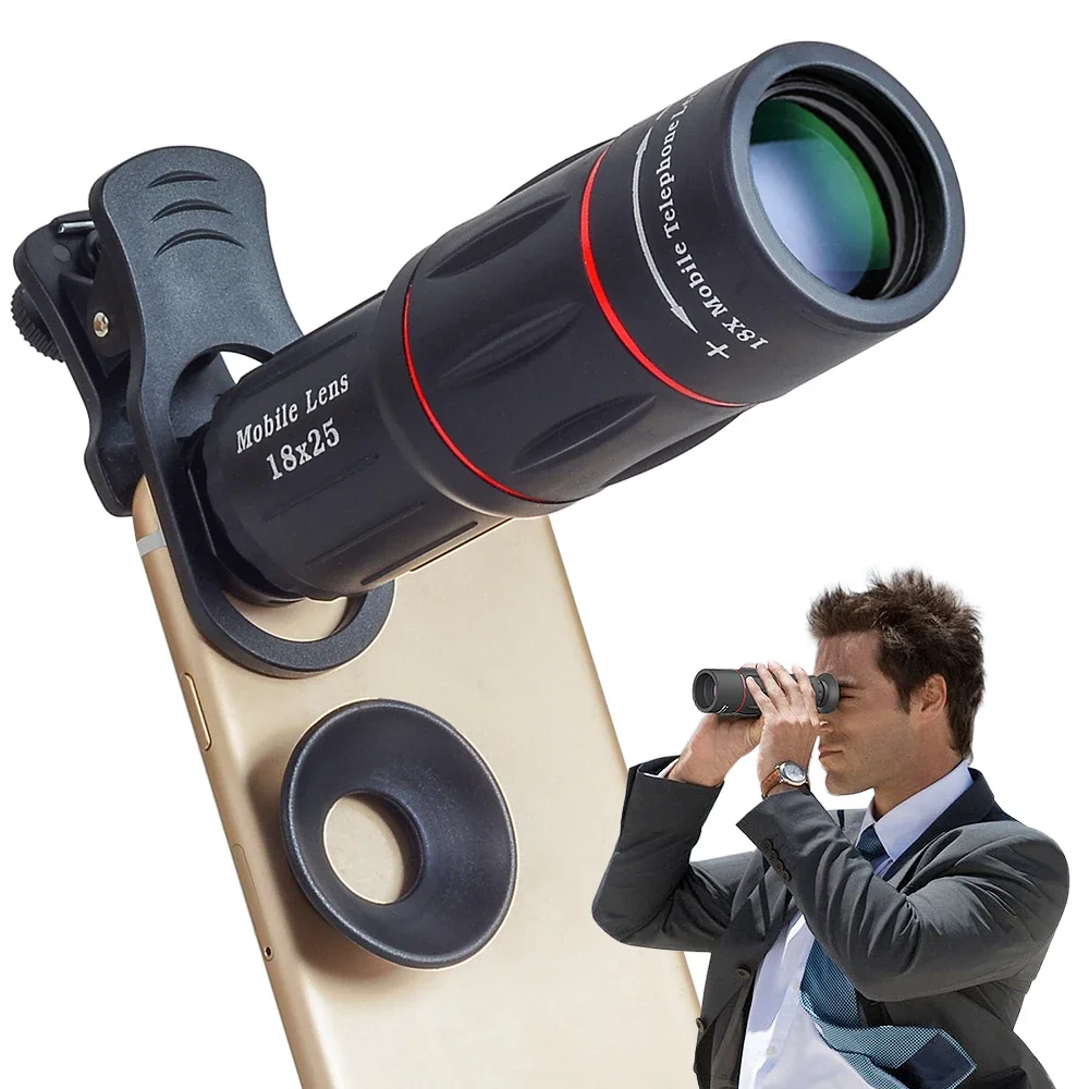 

Telescope Telephoto Lens 18X Zoom lens with Tripod Monocular Mobile Phone camera Lens for Hunting Scope Sports Outdoor Camping