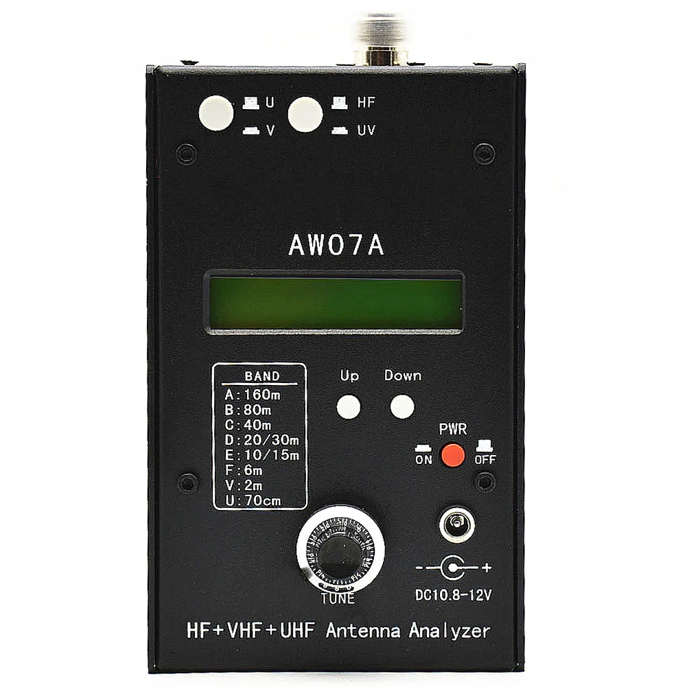 HF/VHF/UHF AW07A 1.5-490MHZ 160M antenne analyzer Fogyasztásmérő vel 1.0 kelt 9.99 SWR Felhasználható mérési Lőtér Intézkedés Munkaeszköz számára Disznócomb Átvilágítás