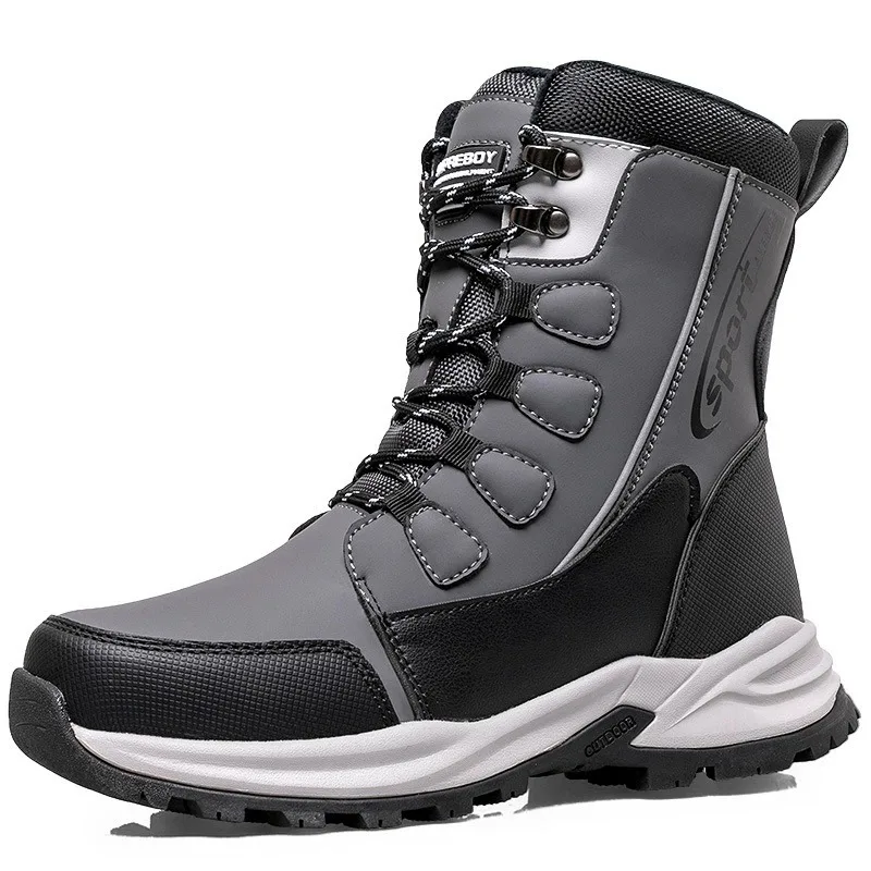 

Men's Waterproof Snow Boots Fad Winter Warm Platform Sneakers for Men Outdoor Slip-resistant Wear-resistant Casual Shoes for Men