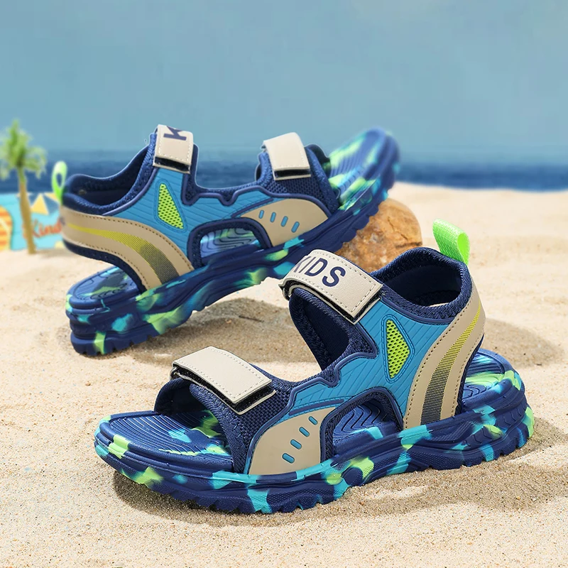

Children Sandals Boys Shoes Summer Lightweight Beach Kids Barefoot Shoes Flat Sole Sports Tennis Shoes for Boy Sandals