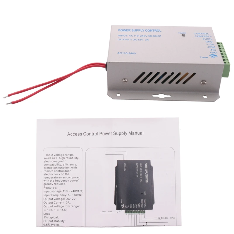 K80 DC12V 3A New Access Control System Power Supply Switch AC110V-240V For Door Locks Video Intercom System