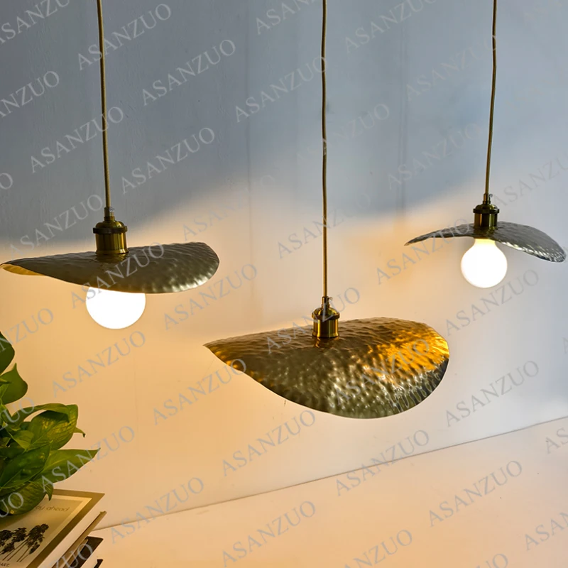 Imagem -03 - Criativo Ouro Folha de Lótus Luzes Pingente Nordic Suspensão Hanglamp para Sala Estar Quarto Decoração Lâmpada Luz Luminária 30 40cm