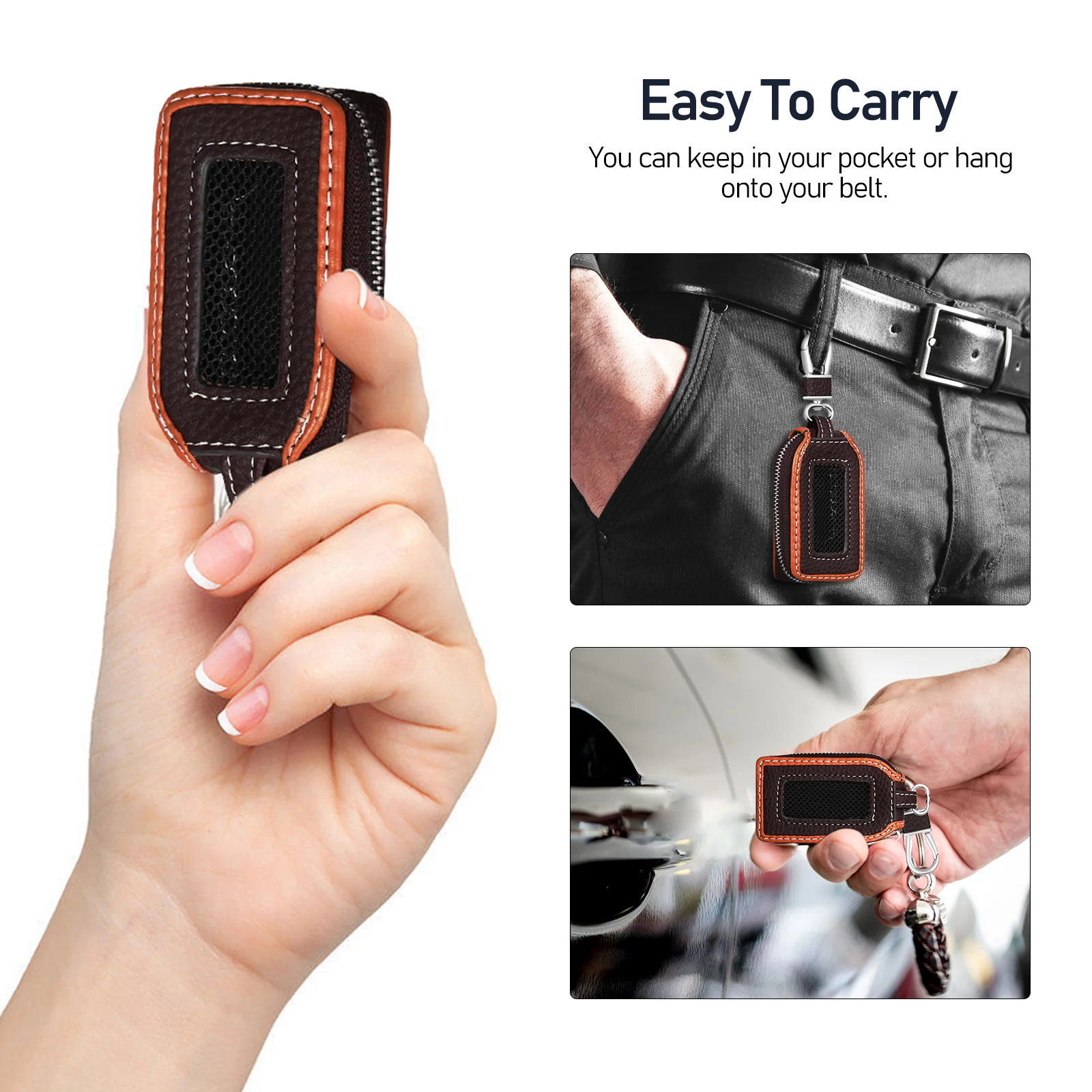 

PU Material Car Key Cover Protective Case Comfortable Fob Cover Scratch Water Proof Holder for Vehicle Keys