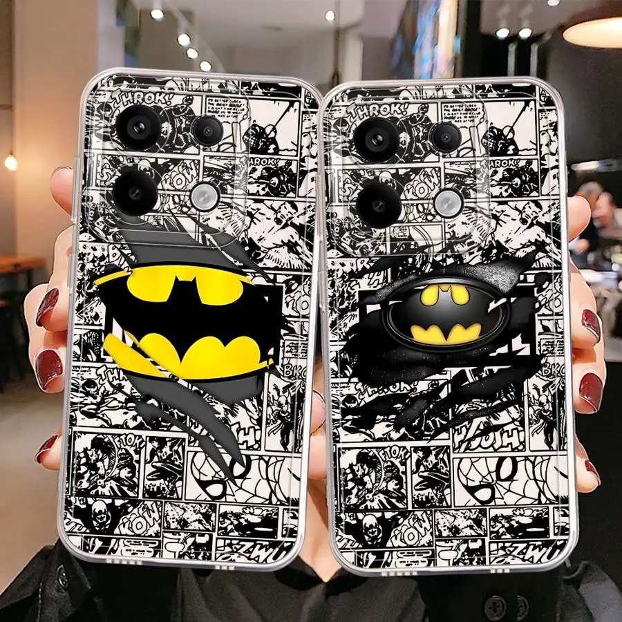 B-Batman Hero Logo جراب هاتف لشاومي Redmi 9 9A 9i 9C 9T 10 2022 10C 10A 12 12C 13 13C 14C A1 A2 Plus A3 حالات #6