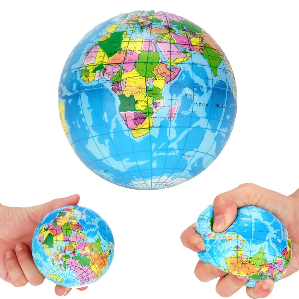 

Mini Squeezable Globe Stress Balls Tension Reliver Balls For Children Stress Relief Party Favo Soft PU Earth Pattern Party Toys