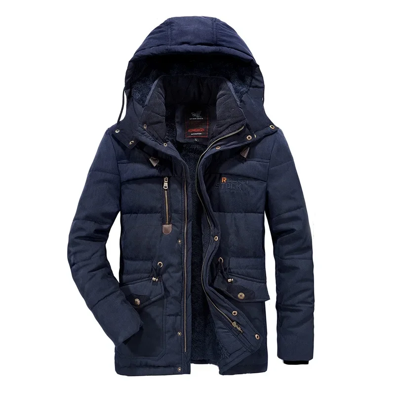 Windbreaker Winter Jacket Men Fleece Thicken Warm Military Style Jackets Men's Hooded Parka Coat Male Plus Size 5XL 6XL 7XL 8XL