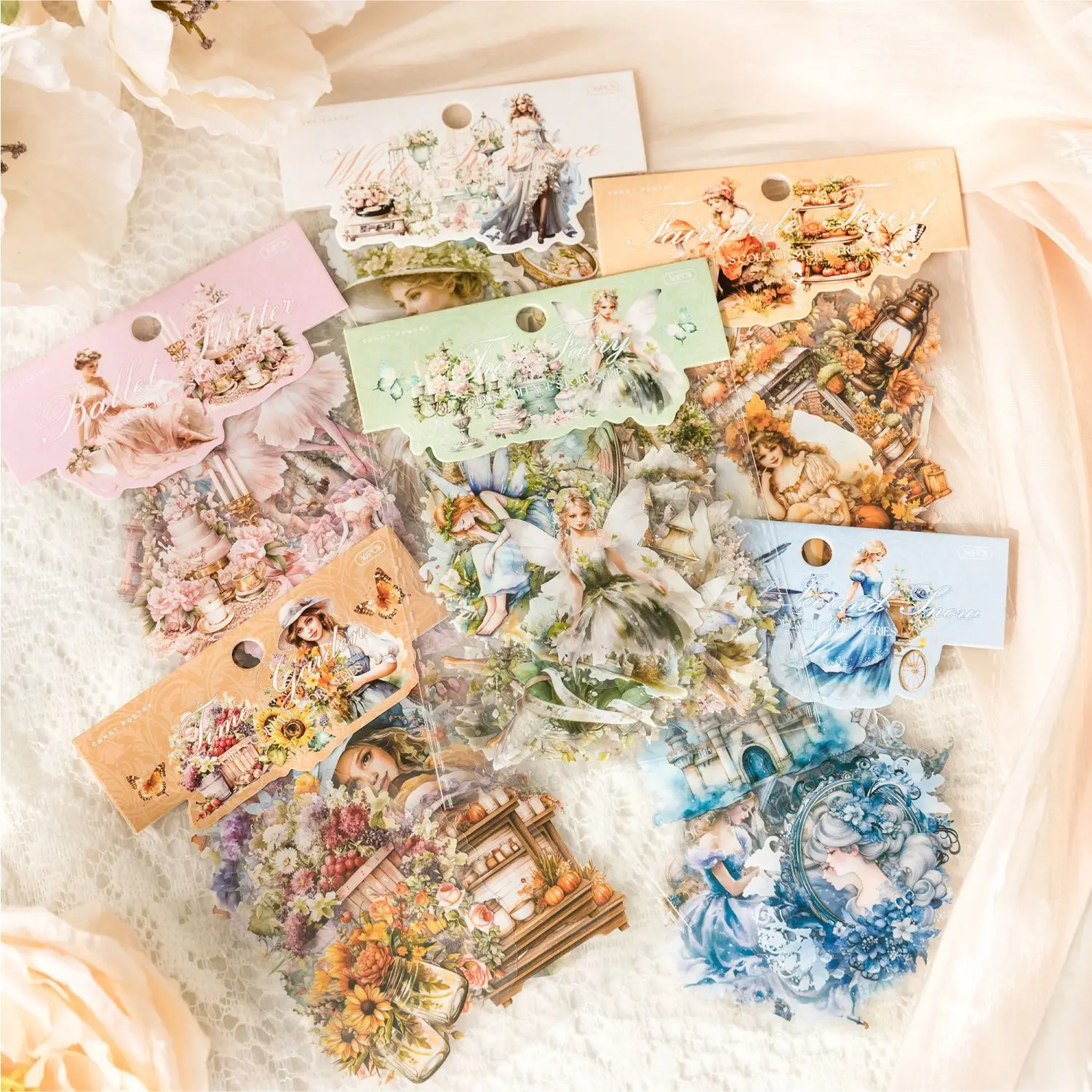 30pcs/1lot Kawaii Stationery Stickers Teenage Collage Story Junk Journaling Decorative Mobile Scrapbooking for stickers