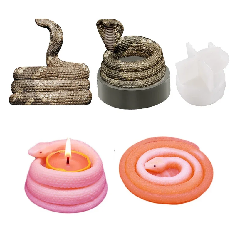 DIY Cobra Candlestick Epoxy Resin Mold Snake Shaped Candle Holder candle making jars Silicone Mould Craft Supplies Home Decor