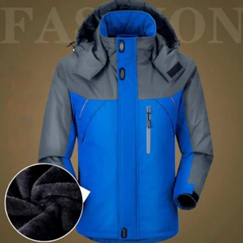 Plus Size Men's Fleece-Lined Thickened Jacket Breathable Outdoor Sports Warmmountaineering Suit Cotton-Padded Coat Wholesale