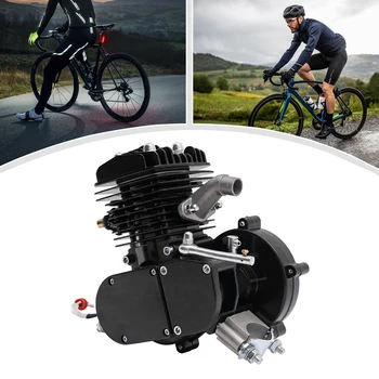 Zestaw silnika rowerowego 80CC 2-suwowego, 1.65 KM 5500RPM, jednocylindrowy, chłodzony powietrzem, silnik benzynowy z systemem zapłonu CDI, pasuje do większości rowerów z kołami 26-28 cali.