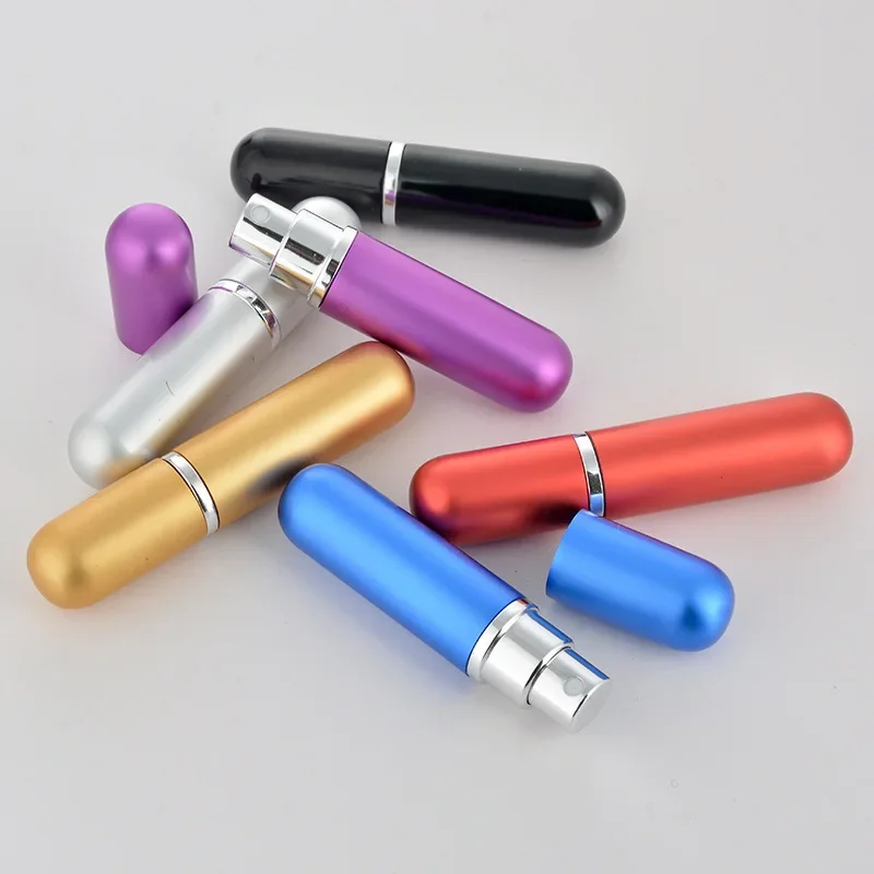 5ml Portable Mini Aluminum Refillable Perfume Bottle Spray Empty Cosmetic Containers With Atomizer For Traveler