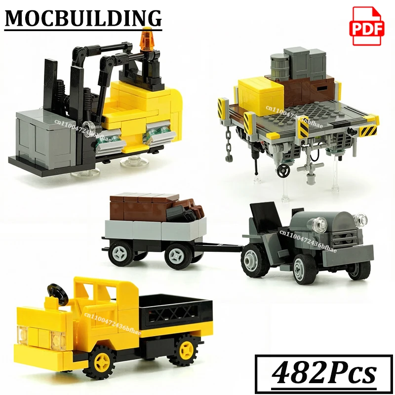 

City Airport Luggage Transport Vehicle Forklift Aircraft Tow Tractor Platform Bricks MOCBUILDING Blocks SWAT Truck Toys Gift
