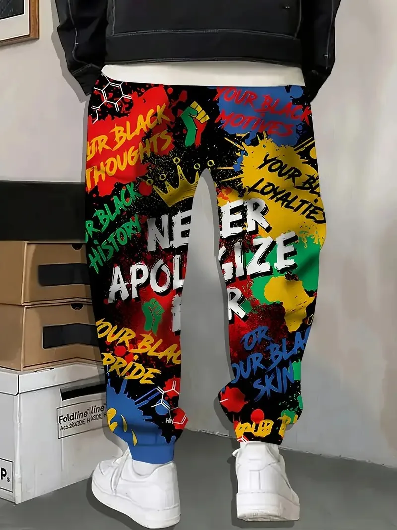 The new men's trousers for Spring and Autumn 2025 are casual fashionable soft and comfortable with 3D pattern printing