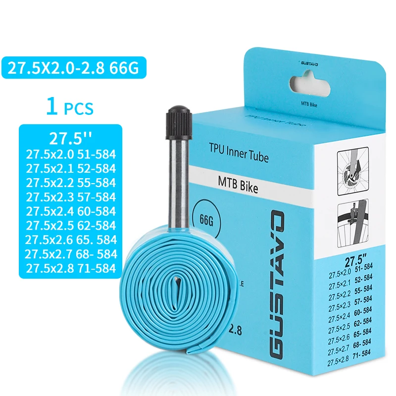 GUSTAVO خفيفة الدراجة الأنبوب الداخلي 26 27.5 29 بوصة دراجة جبلية إطار من البولي يوريثان 45 مللي متر الألومنيوم شرادير صمام #3