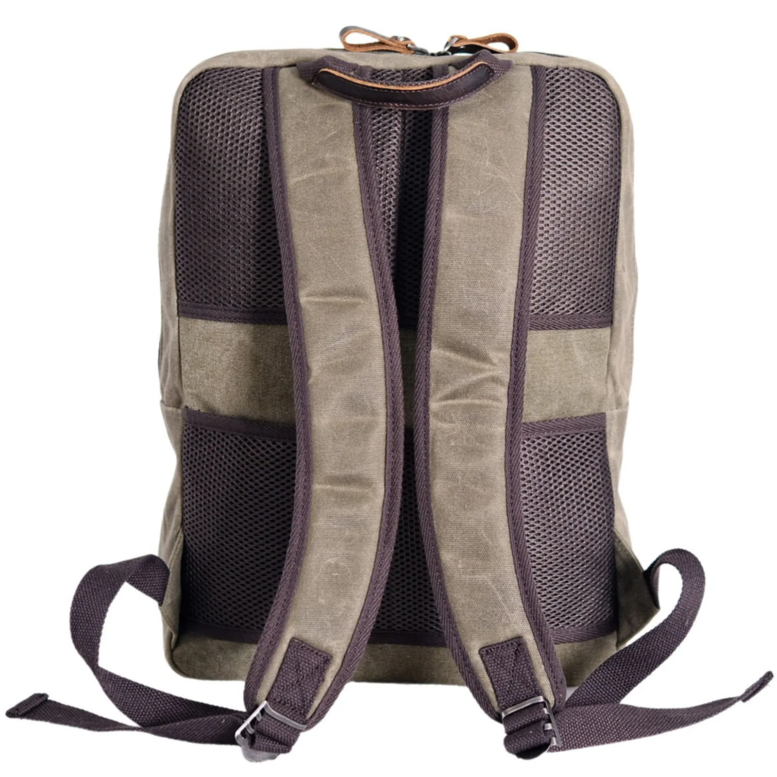 في الهواء الطلق الكتفين الأعمال حقيبة الكمبيوتر سعة كبيرة السفر مقاوم للماء قماش الربط جلد طبيعي المشي لمسافات طويلة حقيبة مدرسية